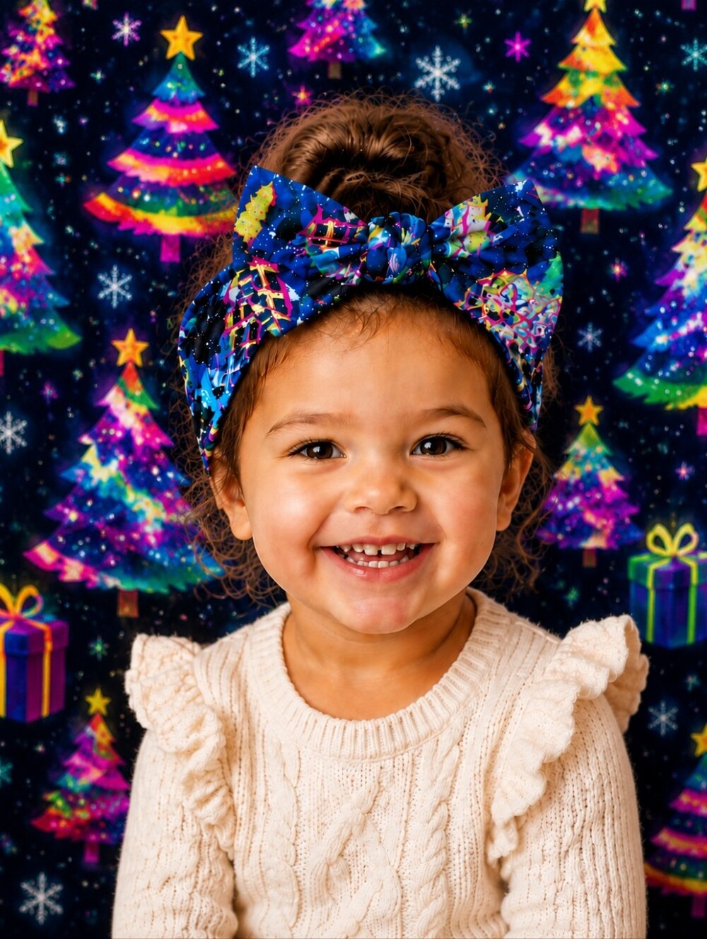 Glimmers Christmas Print Bamboo Headband NWT Sold Out Print